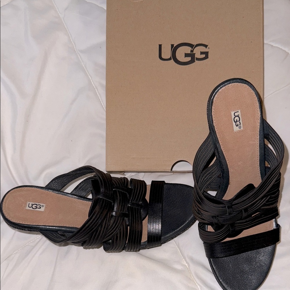 Ugg leather wedge sandals